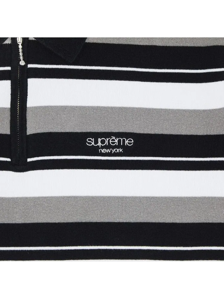 Поло Supreme Stripe Zip Long-Sleeve Polo — изображение 3 из 3, черный