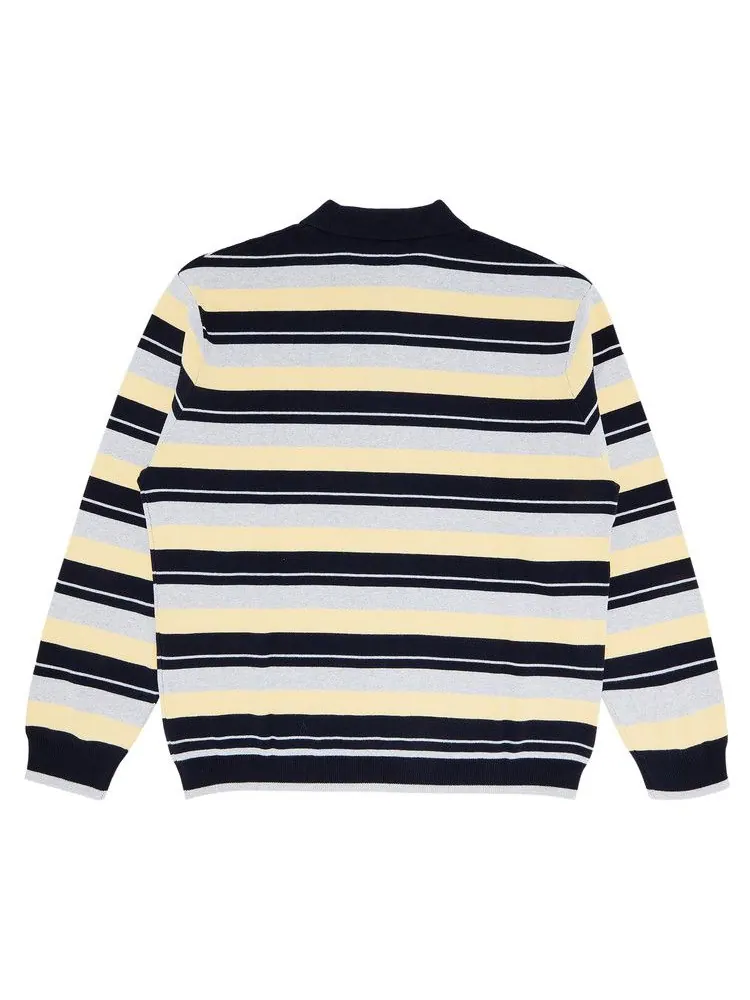 Поло Supreme Stripe Zip Long-Sleeve Polo — изображение 2 из 3, темно-синий
