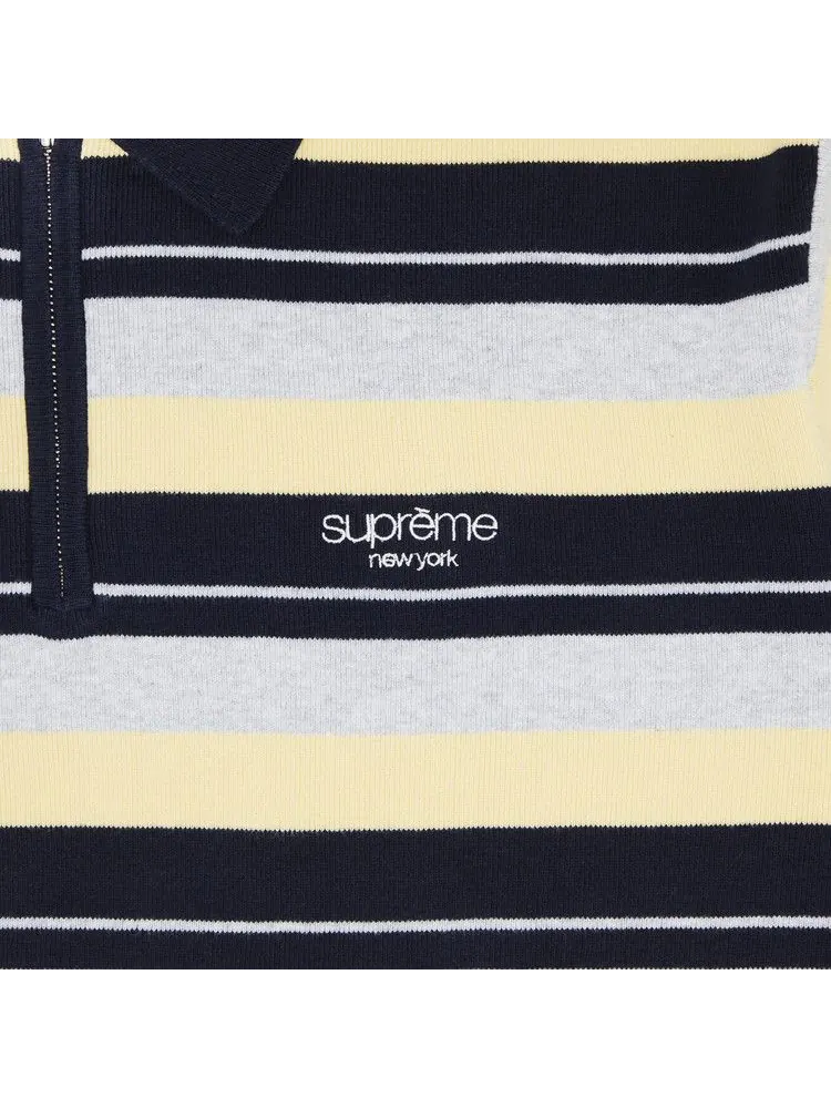 Поло Supreme Stripe Zip Long-Sleeve Polo — изображение 3 из 3, темно-синий