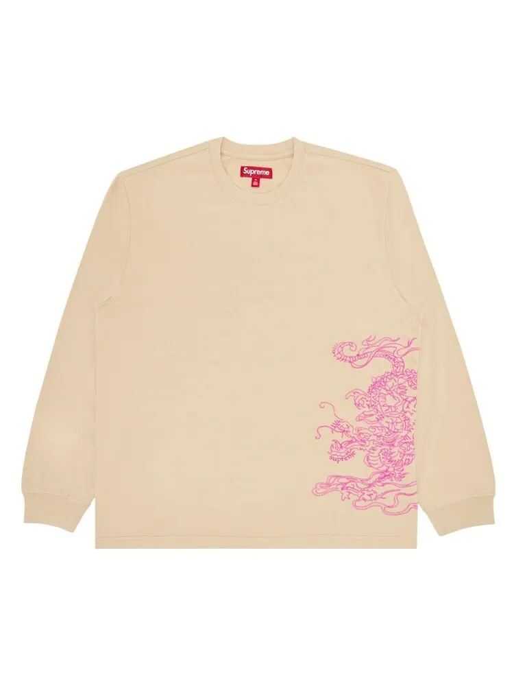 Топ Supreme Dragon Embroidered Long-Sleeve Top Khaki — изображение 1 из 3, хаки