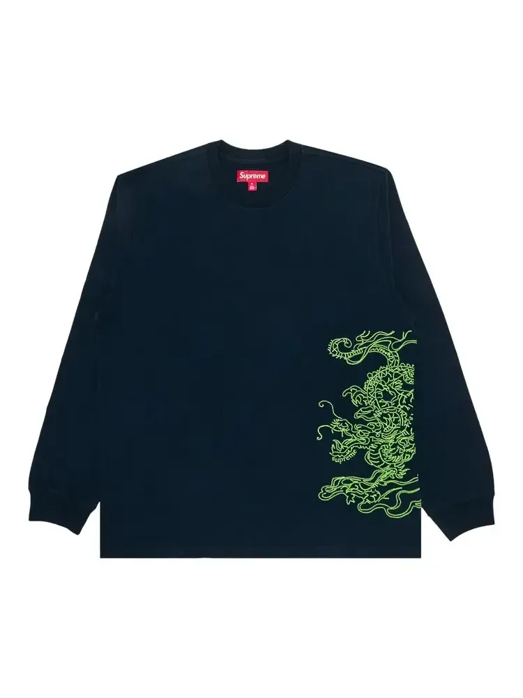 Футболка с длинными рукавами Supreme Dragon с вышивкой — изображение 1 из 3, синий