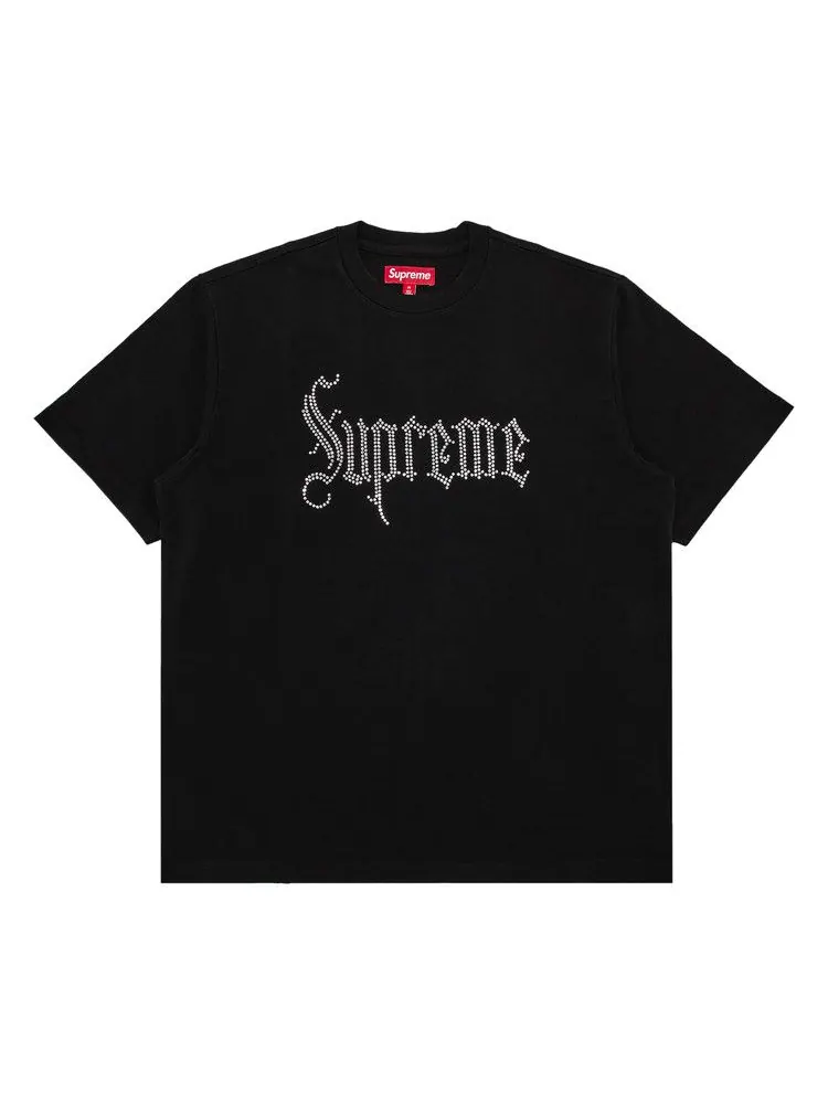 Топ Supreme Rhinestone Short-Sleeve Top — изображение 1 из 2, черный