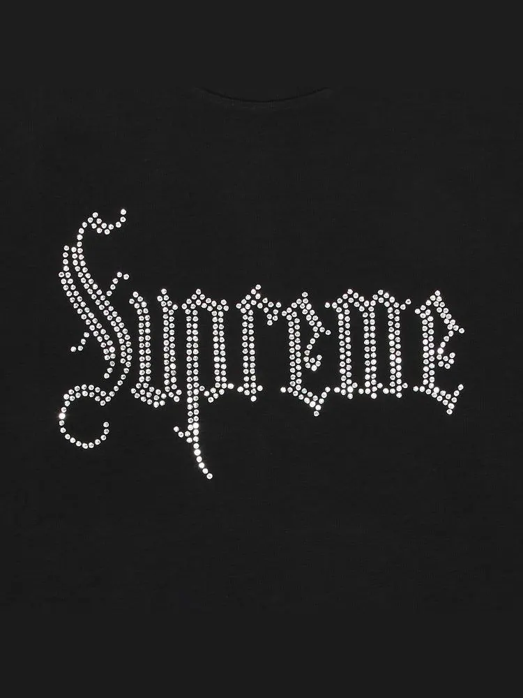 Топ Supreme Rhinestone Short-Sleeve Top — изображение 2 из 2, черный