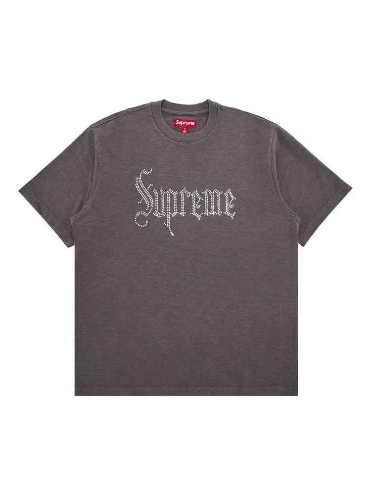Топ Supreme Rhinestone Short-Sleeve Top — изображение 1 из 2, серый