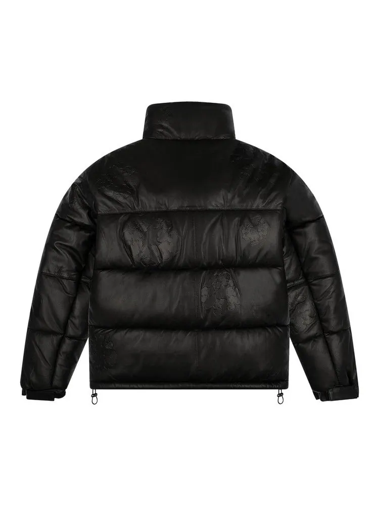 Куртка Denim Tears Leather Embossed Wreath Puffer Jacket — изображение 2 из 2, черный