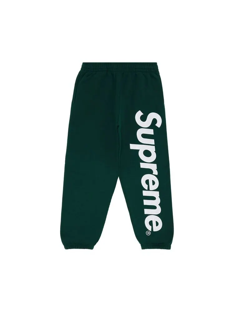 Спортивные брюки Supreme Satin Appliqué Sweatpant Dark Green — изображение 1 из 3, темный зеленый