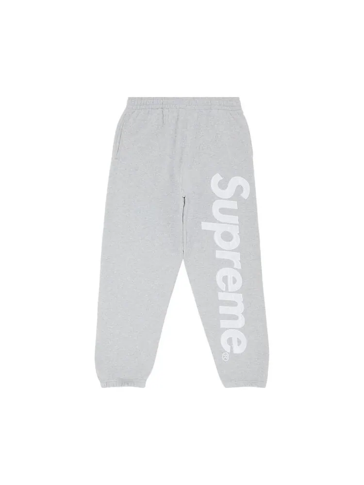 Спортивные брюки Supreme Satin Appliqué Sweatpant Heather Grey — изображение 1 из 3, серый