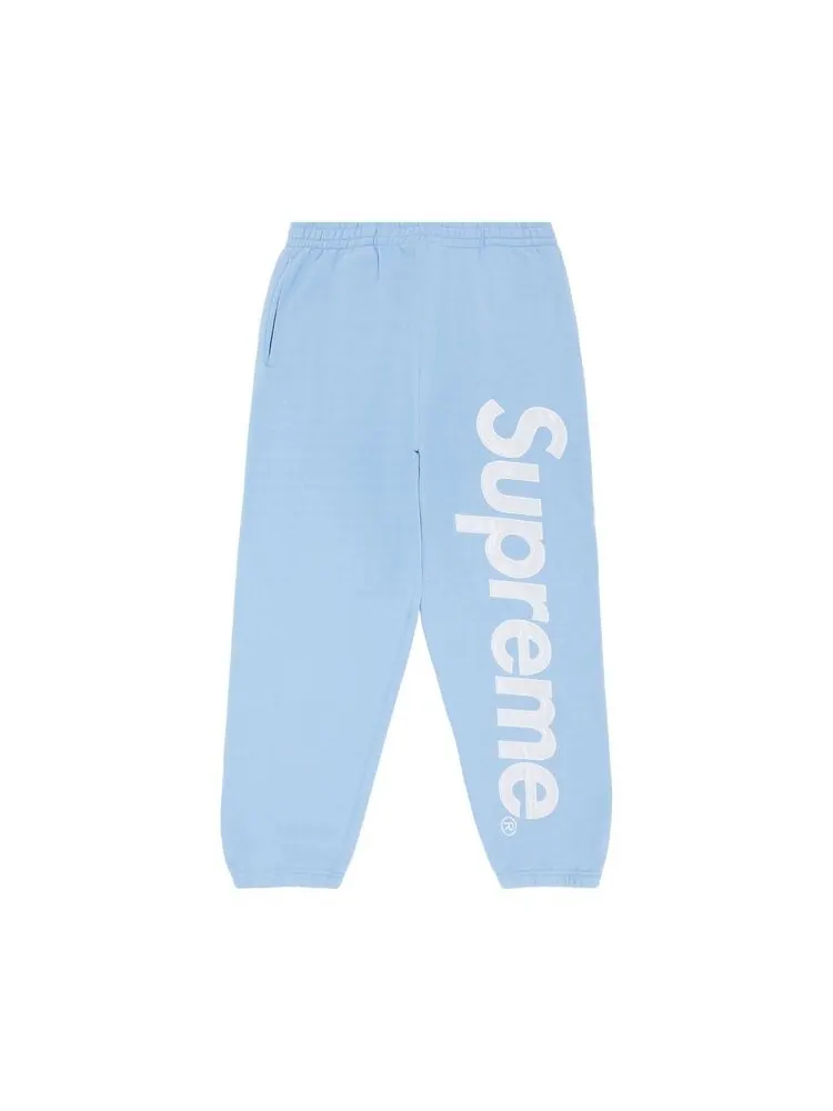 Спортивные брюки Supreme Satin Appliqué Sweatpant Light Blue — изображение 1 из 3, светлый синий