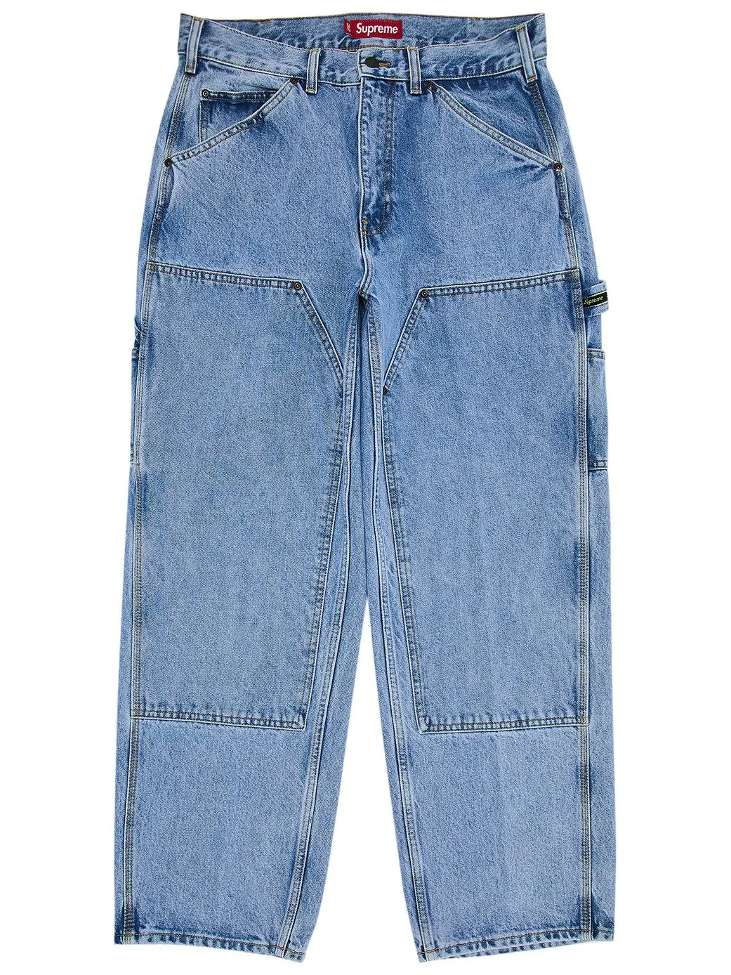 Брюки Supreme Double Knee Painter Pant 'Washed Indigo' — изображение 1 из 3, индиго