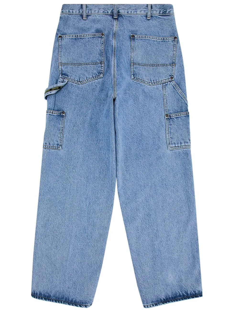 Брюки Supreme Double Knee Painter Pant 'Washed Indigo' — изображение 2 из 3, индиго