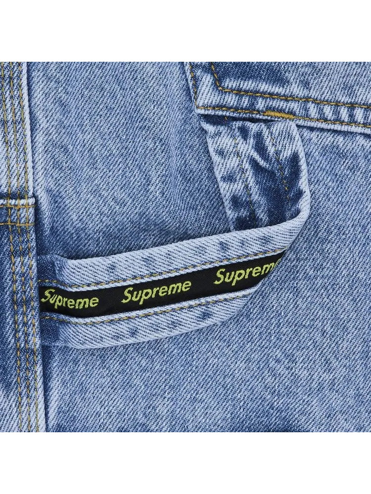 Брюки Supreme Double Knee Painter Pant 'Washed Indigo' — изображение 3 из 3, индиго