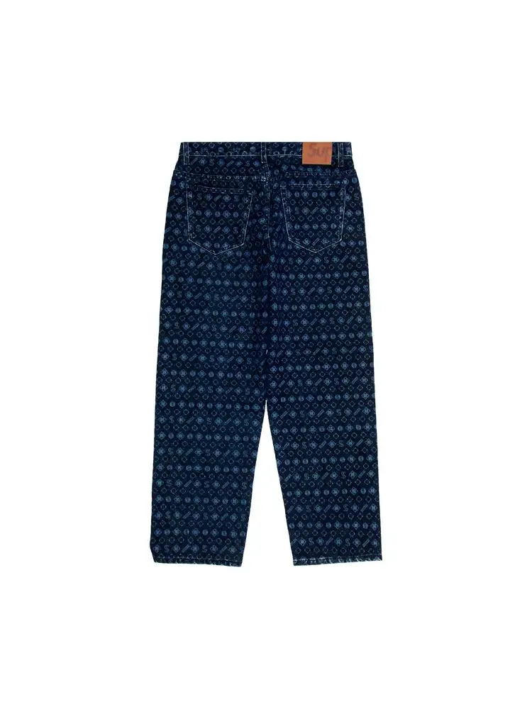Джинсы Supreme Flocked Loose Fit Jean 'Blue' — изображение 2 из 3, синий
