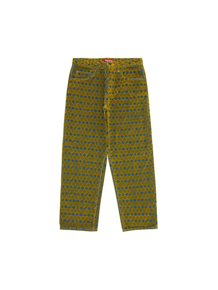 Джинсы Supreme Flocked Loose Fit Jean — изображение 1 из 3, желтый