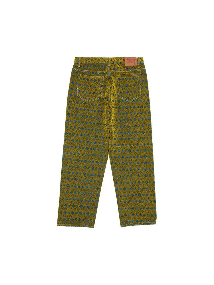 Джинсы Supreme Flocked Loose Fit Jean — изображение 2 из 3, желтый