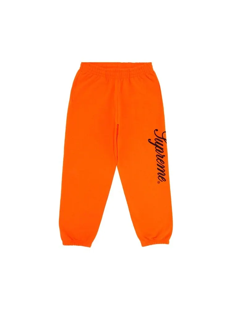 Спортивные брюки Supreme Embroidered Script Sweatpant — изображение 1 из 3, яркий оранжевый