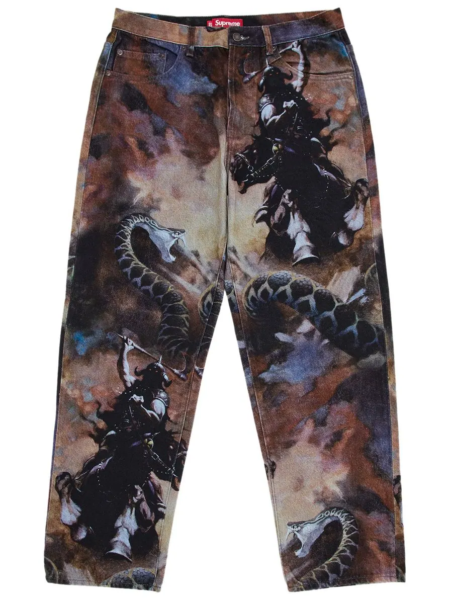 Джинсы Supreme x Frank Frazetta Loose Fit Jean 'Multicolor' — изображение 1 из 3, мульти