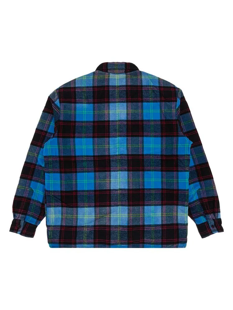 Рубашка Supreme Quilted Plaid Shirt 'Blue' — изображение 2 из 3, синий