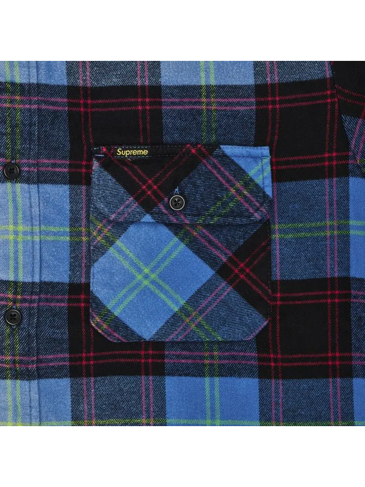 Рубашка Supreme Quilted Plaid Shirt 'Blue' — изображение 3 из 3, синий