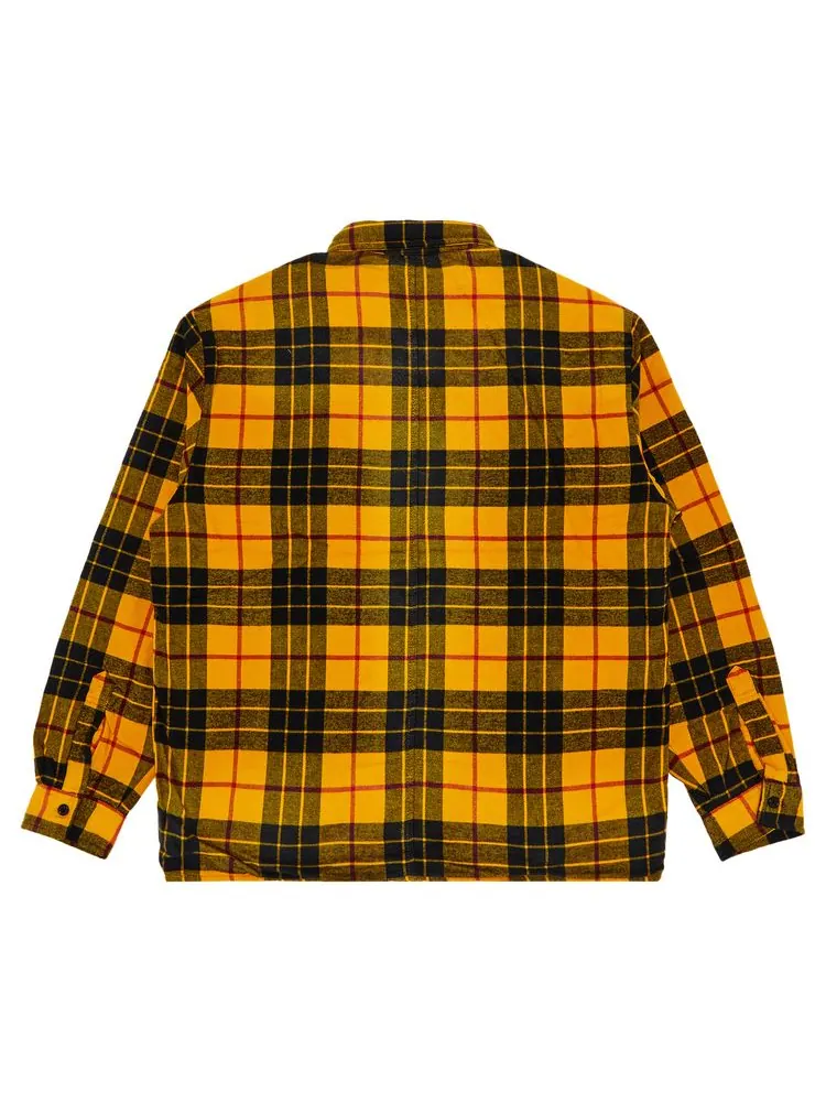 Рубашка Supreme Quilted Plaid Shirt Yellow — изображение 2 из 3, желтый