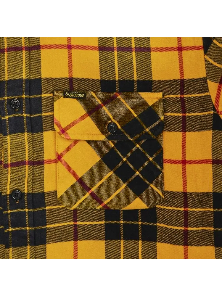 Рубашка Supreme Quilted Plaid Shirt Yellow — изображение 3 из 3, желтый