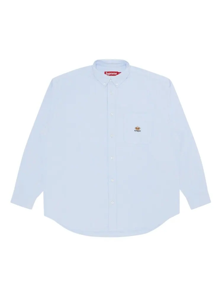Рубашка Supreme Loose Fit Flannel Oxford Shirt — изображение 1 из 3, светлый синий