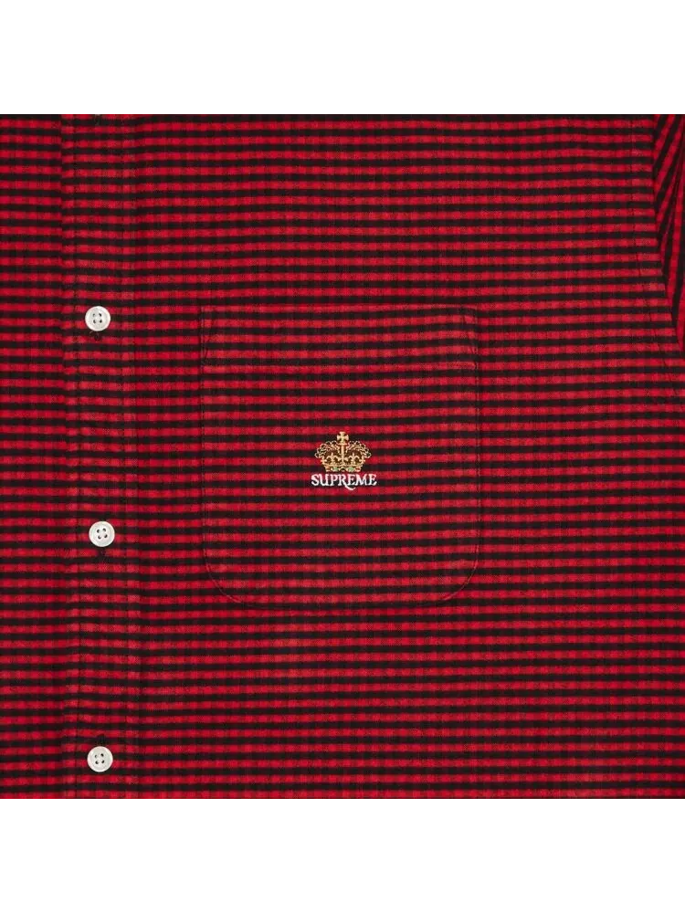 Рубашка Supreme Loose Fit Flannel Oxford Shirt — изображение 3 из 3, красный