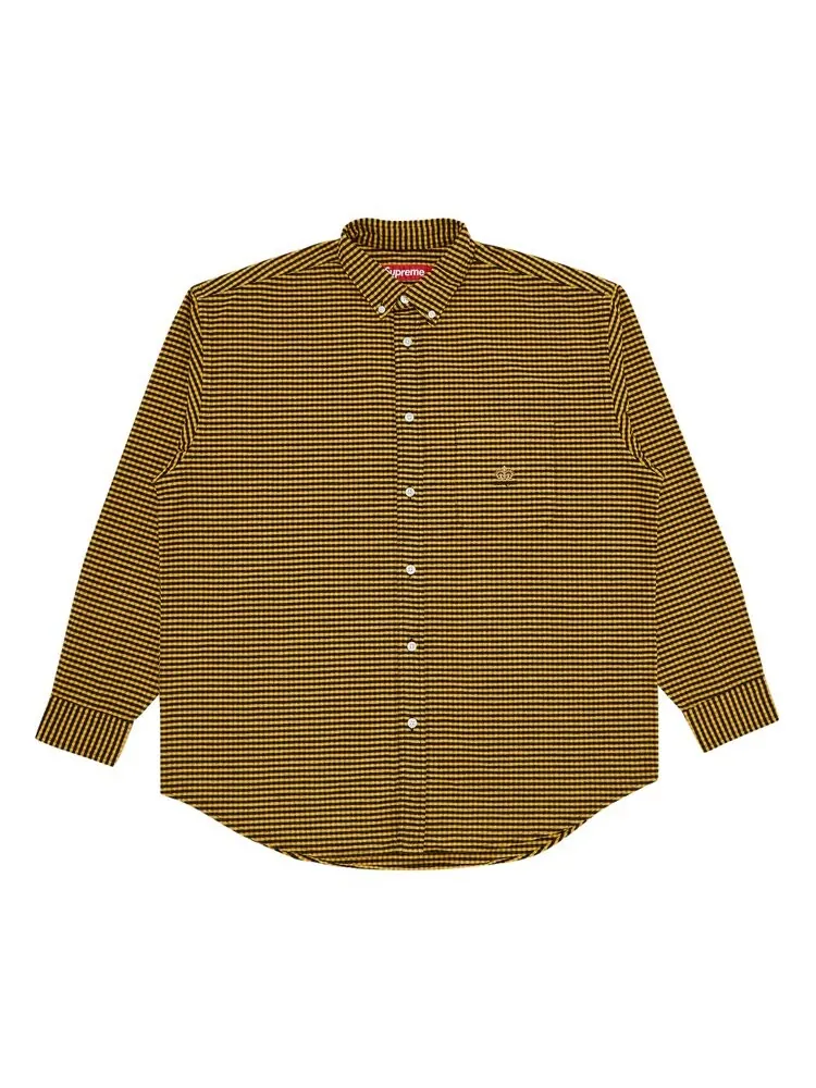 Рубашка Supreme Loose Fit Flannel Oxford Shirt — изображение 1 из 3, желтый