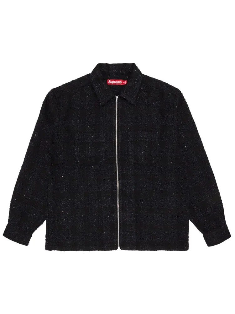 Рубашка Supreme Bouclé Zip Up Shirt — изображение 1 из 3, черный
