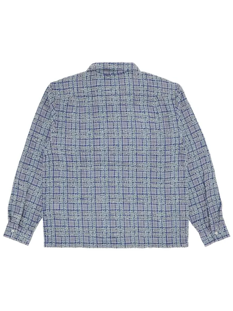 Рубашка Supreme Bouclé Zip Up Shirt — изображение 2 из 3, синий