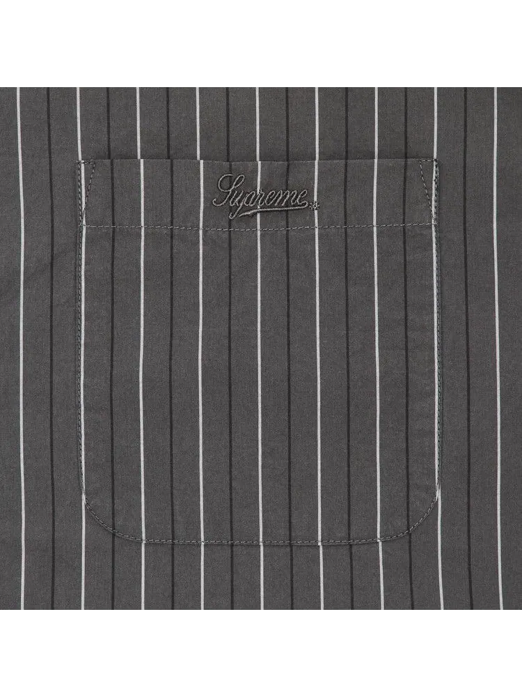 Рубашка Supreme Loose Fit Stripe Shirt — изображение 3 из 3, серый