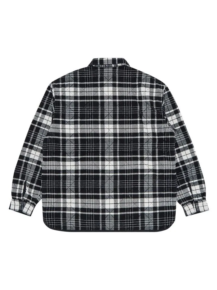 Рубашка Supreme Quilted Flannel Zip Up Shirt — изображение 2 из 3, черный