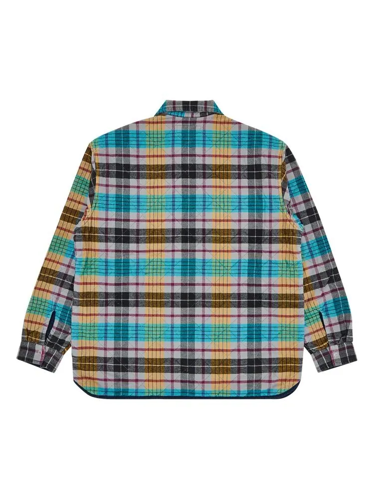 Рубашка Supreme Quilted Flannel Zip Up Shirt Yellow — изображение 2 из 3, желтый