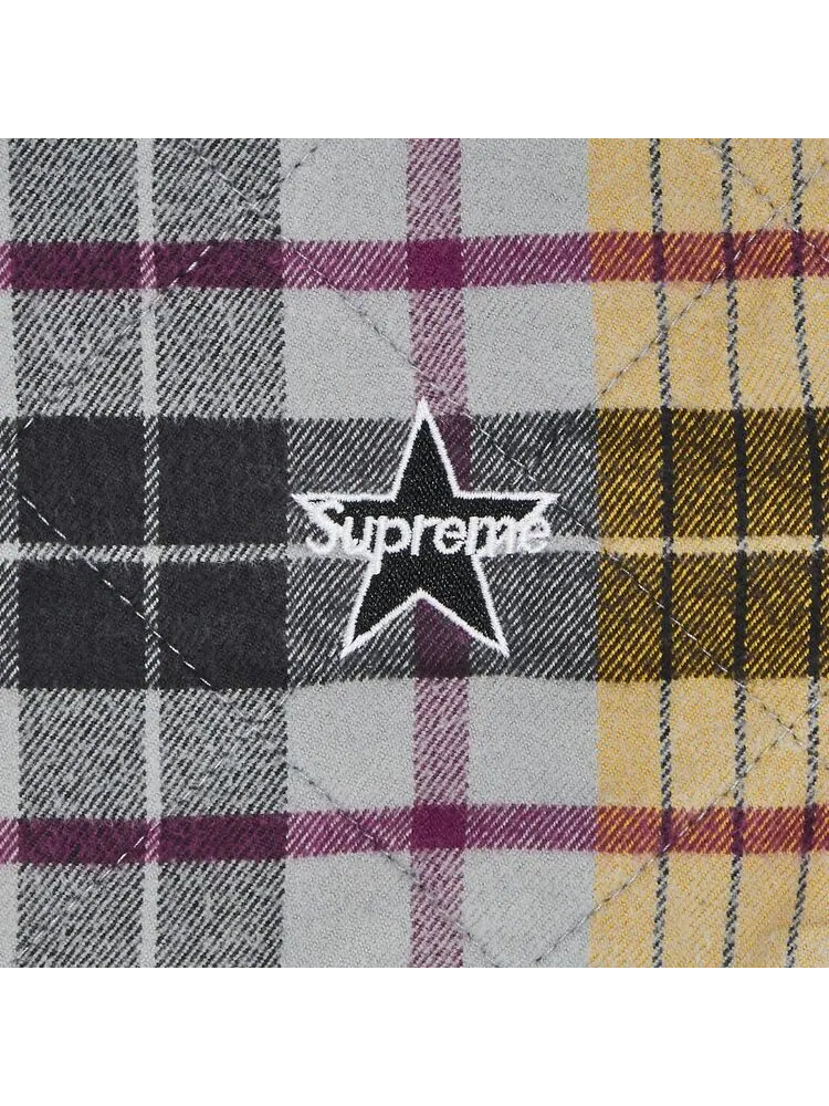 Рубашка Supreme Quilted Flannel Zip Up Shirt Yellow — изображение 3 из 3, желтый