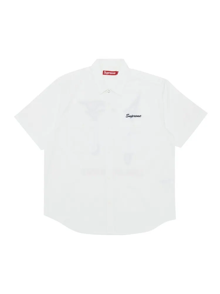 Рубашка Supreme AOI Eyes Short-Sleeve Work Shirt — изображение 1 из 3, белый