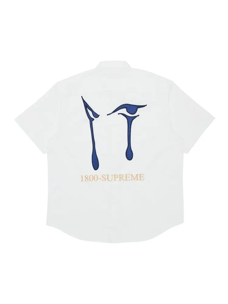 Рубашка Supreme AOI Eyes Short-Sleeve Work Shirt — изображение 2 из 3, белый