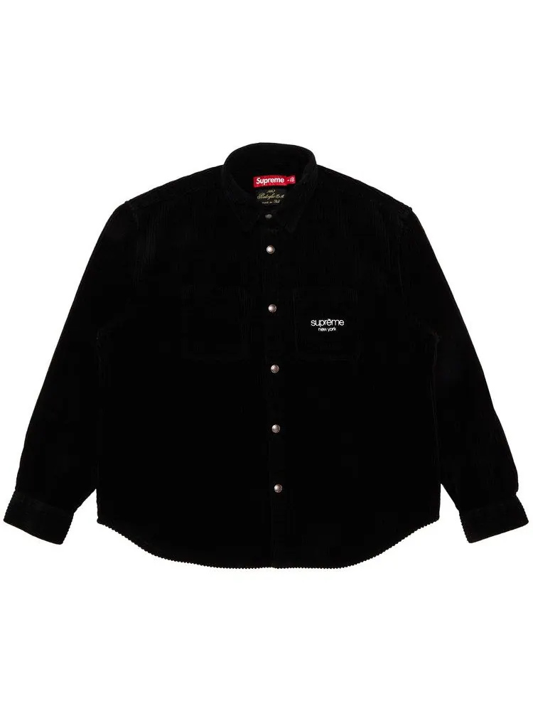 Рубашка Supreme Wide Wale Corduroy Snap Shirt — изображение 1 из 2, черный
