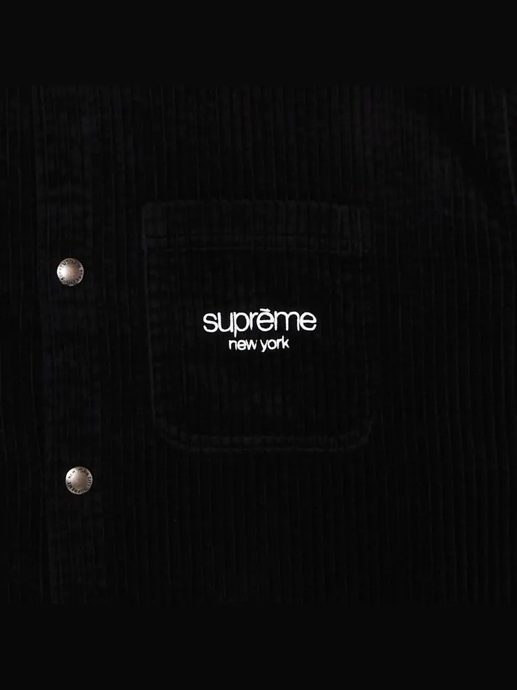 Рубашка Supreme Wide Wale Corduroy Snap Shirt — изображение 2 из 2, черный