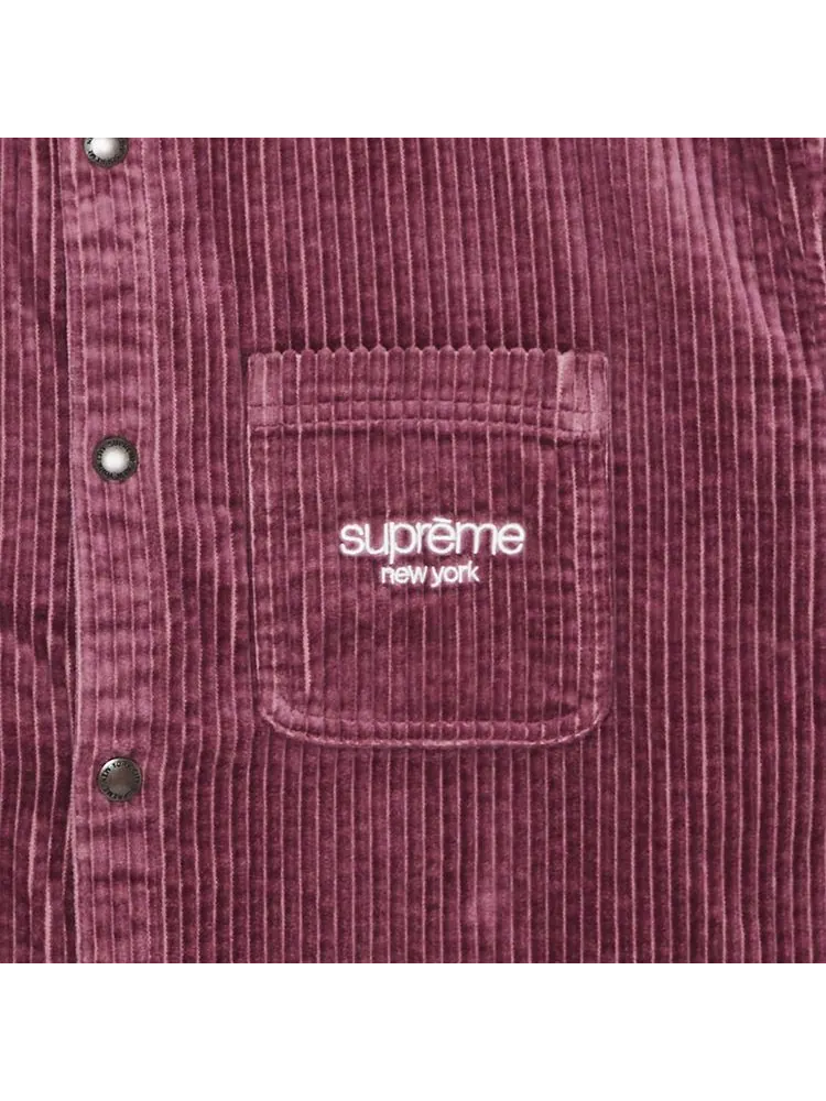 Рубашка Supreme Wide Wale Corduroy Snap Shirt Dusty Pink — изображение 2 из 2, розовый