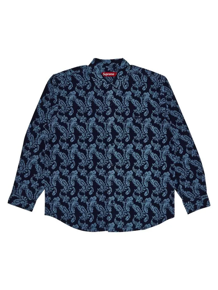 Рубашка Supreme Paisley Flannel Shirt — изображение 1 из 3, темно-синий