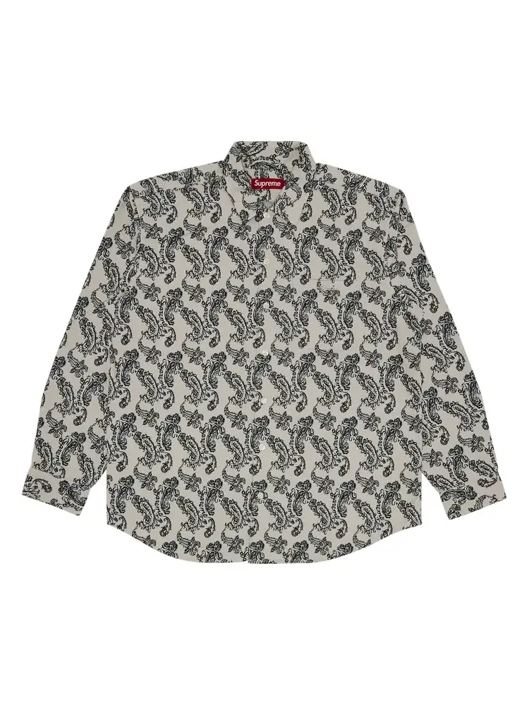 Фланелевая рубашка с узором пейсли Supreme — изображение 1 из 3, белый