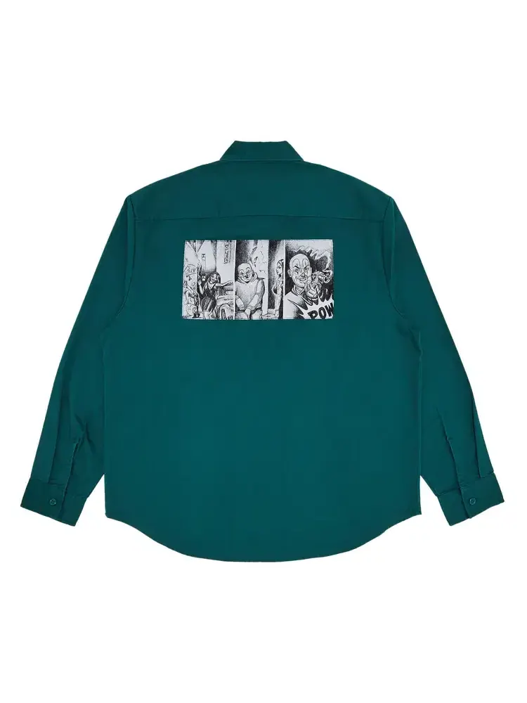 Рабочая рубашка Supreme Mister Cartoon Work Shirt — изображение 2 из 3, зеленый