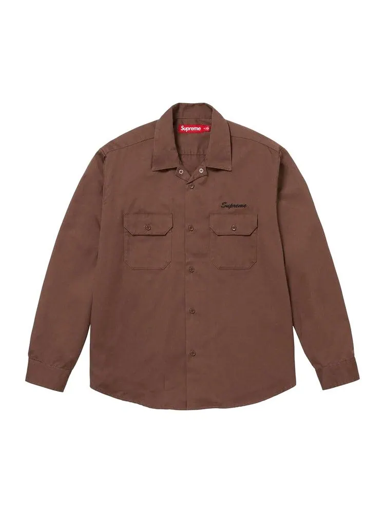 Рубашка Supreme Snow White Work Shirt — изображение 1 из 2, коричневый