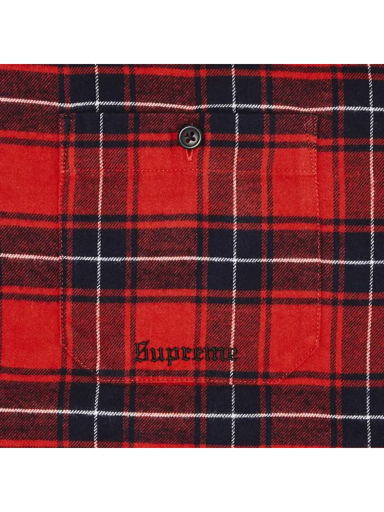 Рубашка Supreme Fur Trim Flannel Hooded Shirt 'Red Plaid' — изображение 3 из 3, красный