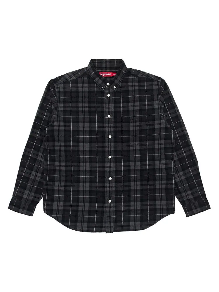 Рубашка Supreme Plaid Flannel Shirt — изображение 1 из 3, черный