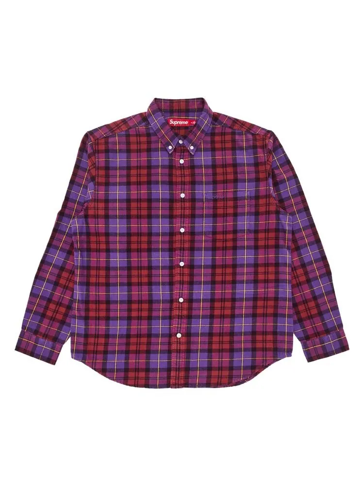 Рубашка Supreme Plaid Flannel Shirt Purple — изображение 1 из 3, фиолетовый