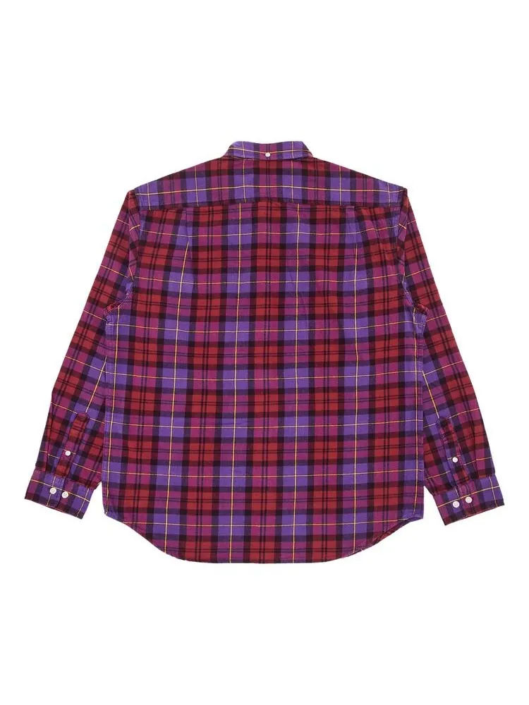Рубашка Supreme Plaid Flannel Shirt Purple — изображение 2 из 3, фиолетовый
