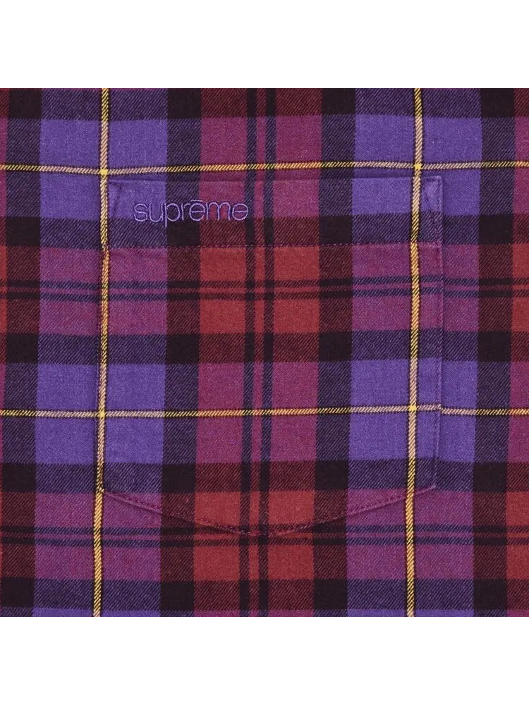 Рубашка Supreme Plaid Flannel Shirt Purple — изображение 3 из 3, фиолетовый
