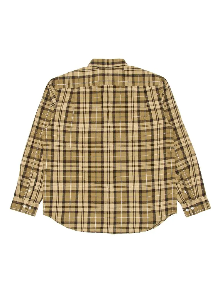 Рубашка Supreme Plaid Flannel Shirt 'Tan' — изображение 2 из 3, бежевый