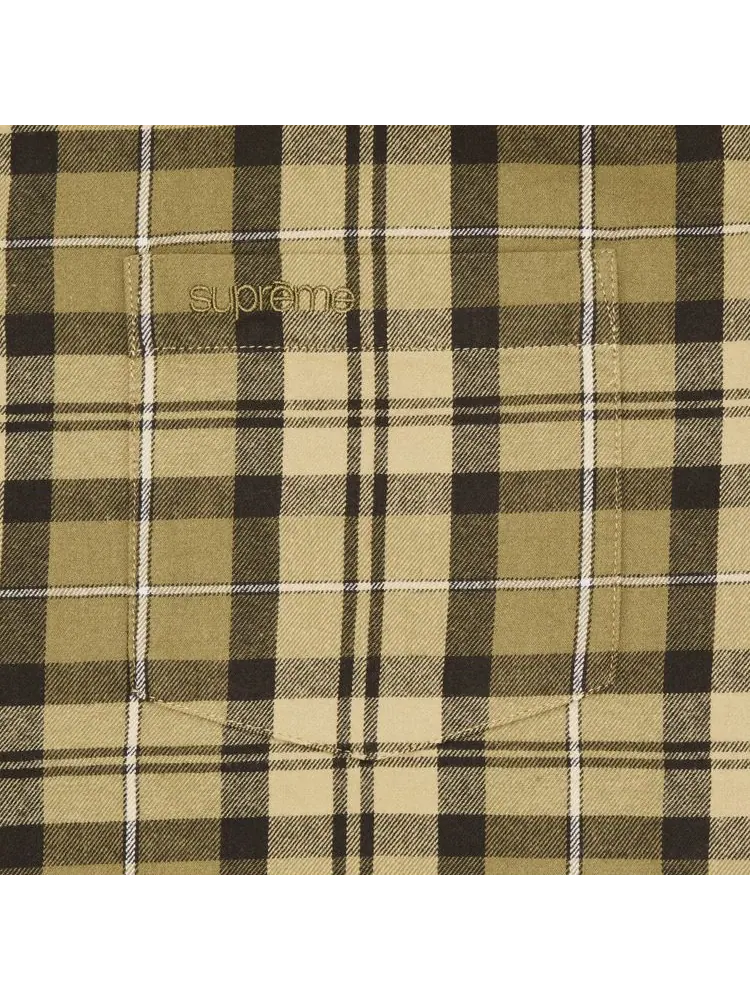 Рубашка Supreme Plaid Flannel Shirt 'Tan' — изображение 3 из 3, бежевый