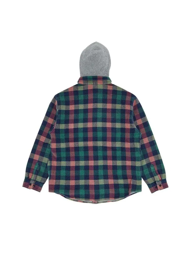 Рубашка Supreme Waffle Plaid Hooded Shirt Multicolor — изображение 2 из 3, мульти